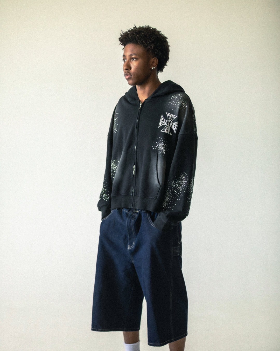 Rhinestone Biker Hoodie