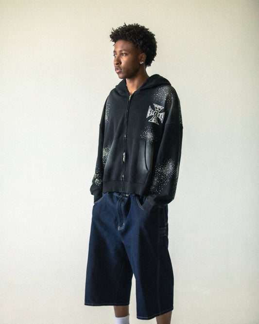 Rhinestone Biker Hoodie