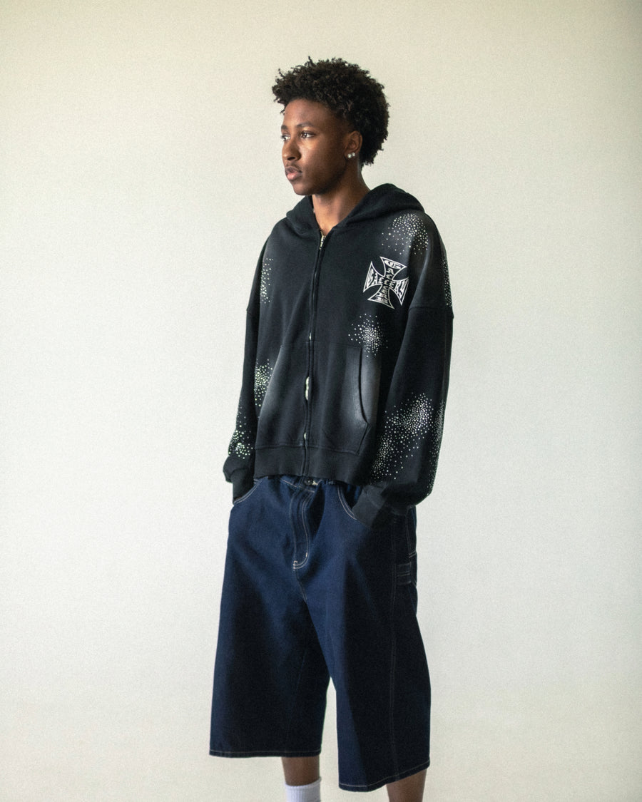 Rhinestone Biker Hoodie